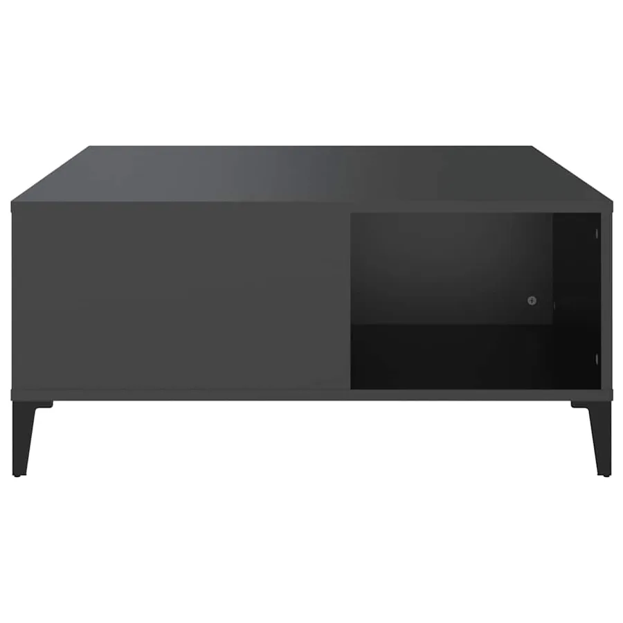 Table basse noir 80x80x36,5 cm bois d'ingénierie - 5