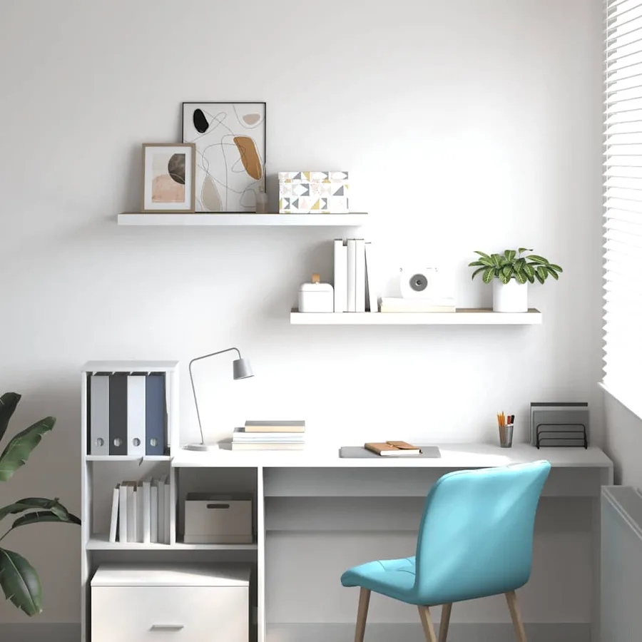 Étagères flottantes 2 pcs chêne et blanc 80x23,5x3,8 cm MDF - 3