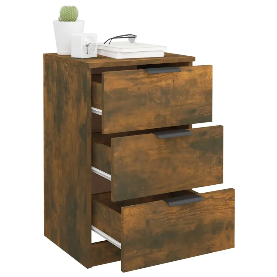 Tables de chevet 2 pcs Chêne fumé 40x36x65 cm - 9