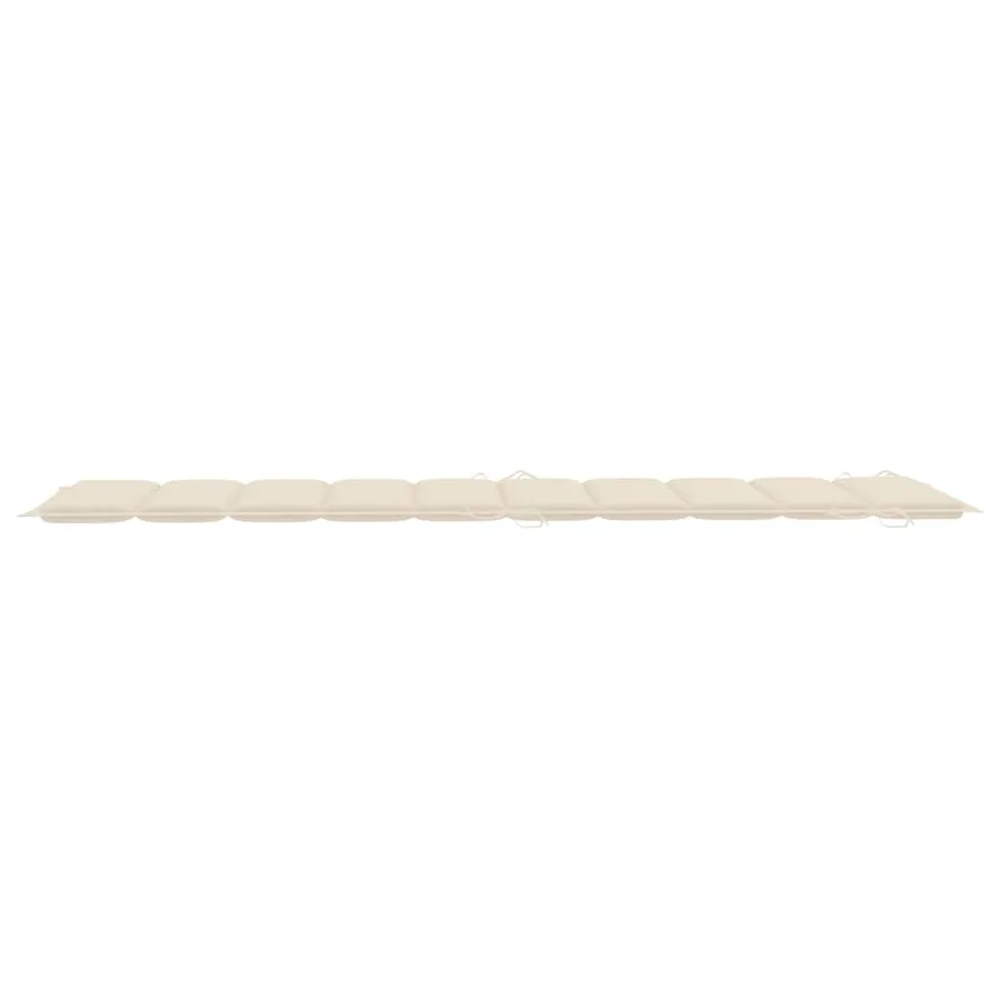 Chaise longue à bascule avec coussin Bois de teck solide - 12