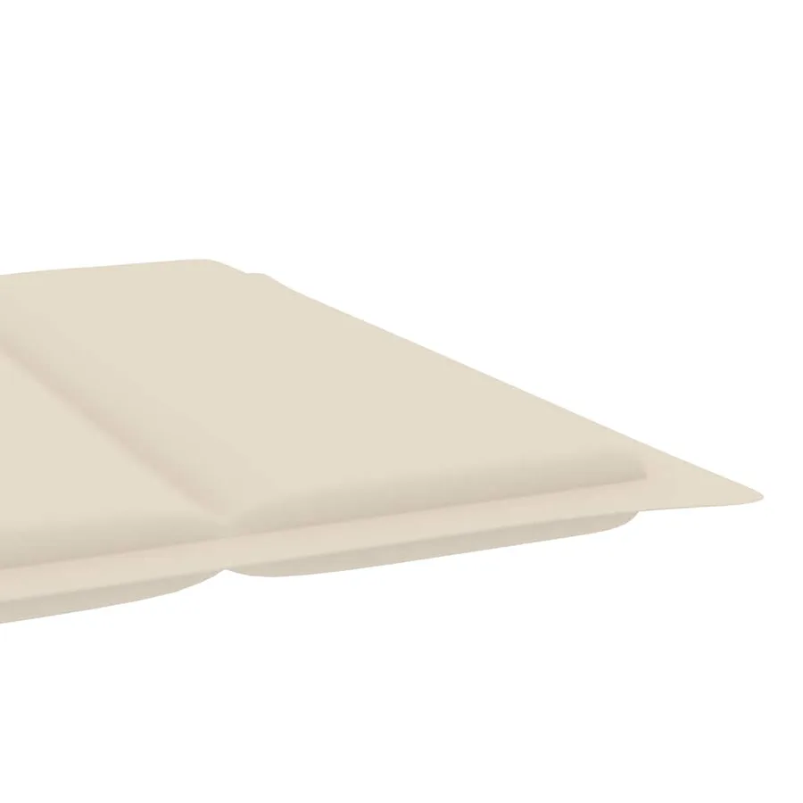 Chaise longue à bascule avec coussin Bois de teck solide - 6