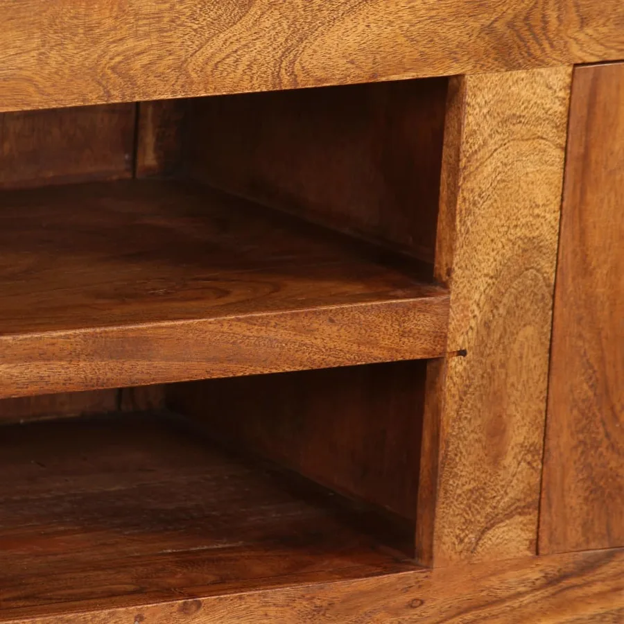 Meuble TV Bois massif avec finition miel 120 x 30 x 40 cm - 10