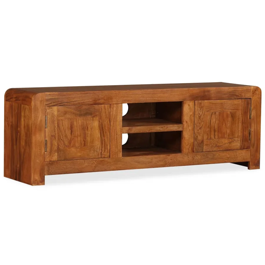 Meuble TV Bois massif avec finition miel 120 x 30 x 40 cm - 4