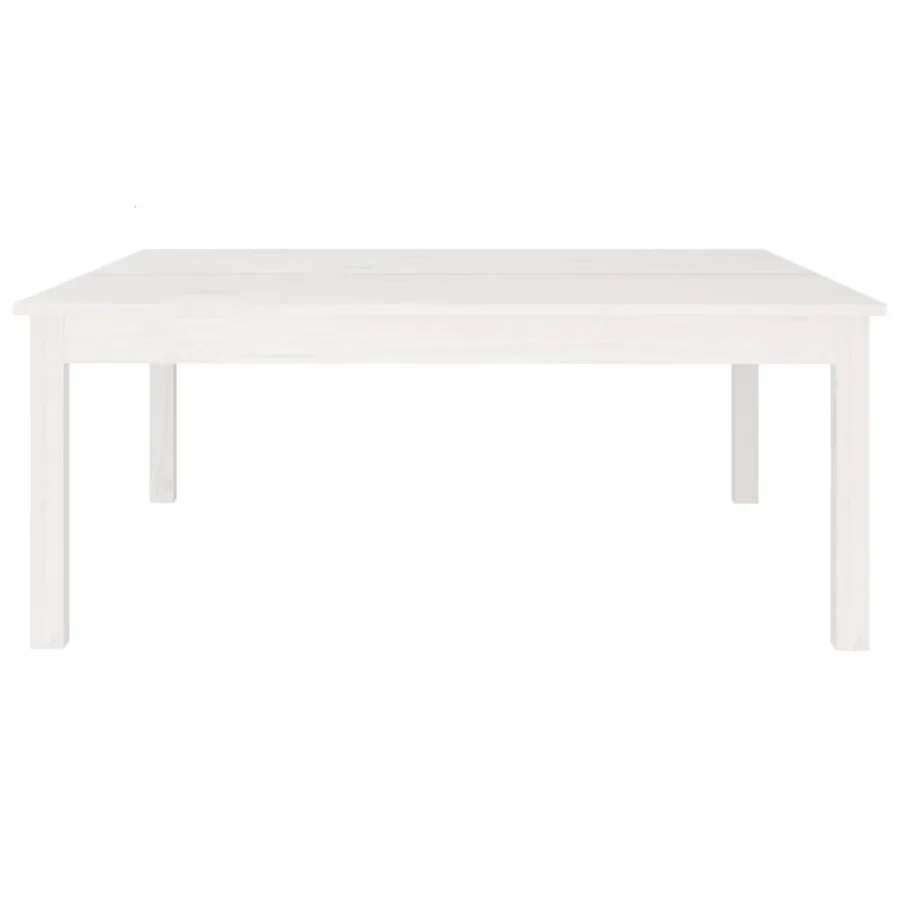 Table basse Blanc 100x100x40 cm Bois massif de pin - 3