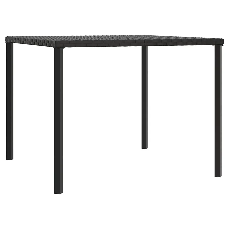 Ensemble à manger de jardin coussins 6pcs noir résine tressée - 9