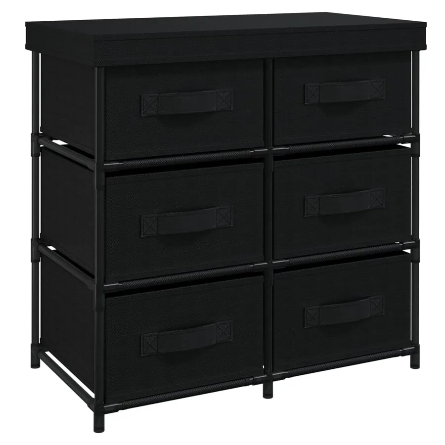 Armoire de rangement avec 6 tiroirs 55x29x55 cm Noir Acier - 2