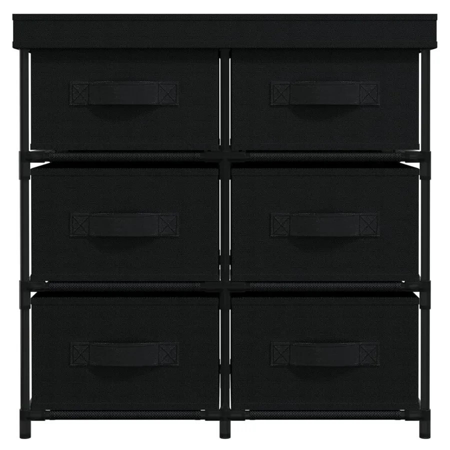 Armoire de rangement avec 6 tiroirs 55x29x55 cm Noir Acier - 3