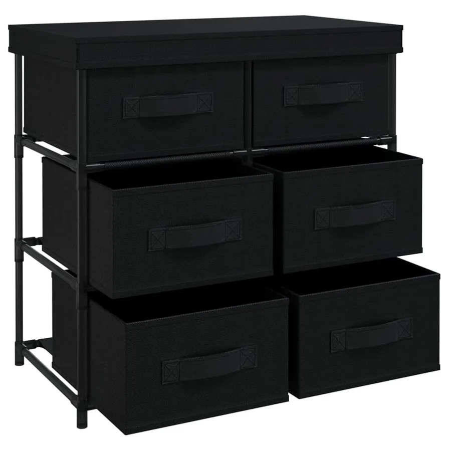 Armoire de rangement avec 6 tiroirs 55x29x55 cm Noir Acier - 5