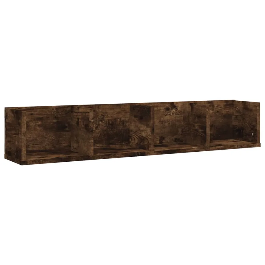 Étagère murale à CD Chêne fumé 100x18x18 cm Bois d'ingénierie - 2