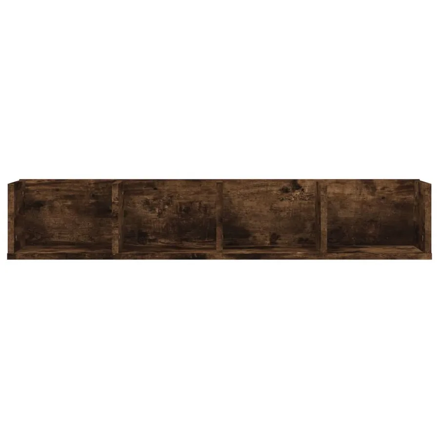 Étagère murale à CD Chêne fumé 100x18x18 cm Bois d'ingénierie - 4