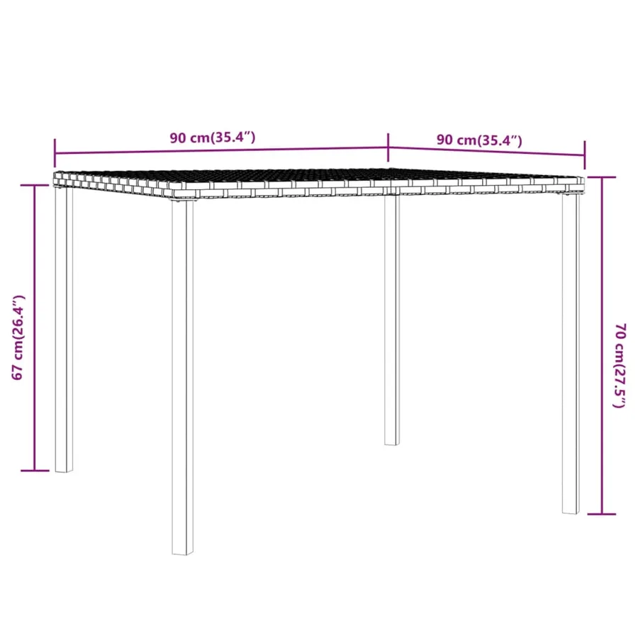 Ensemble à manger de jardin coussins 2pcs noir résine tressée - 9