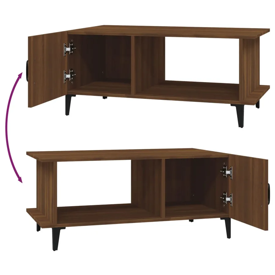 Table basse Chêne marron 90x50x40 cm Bois d'ingénierie - 5