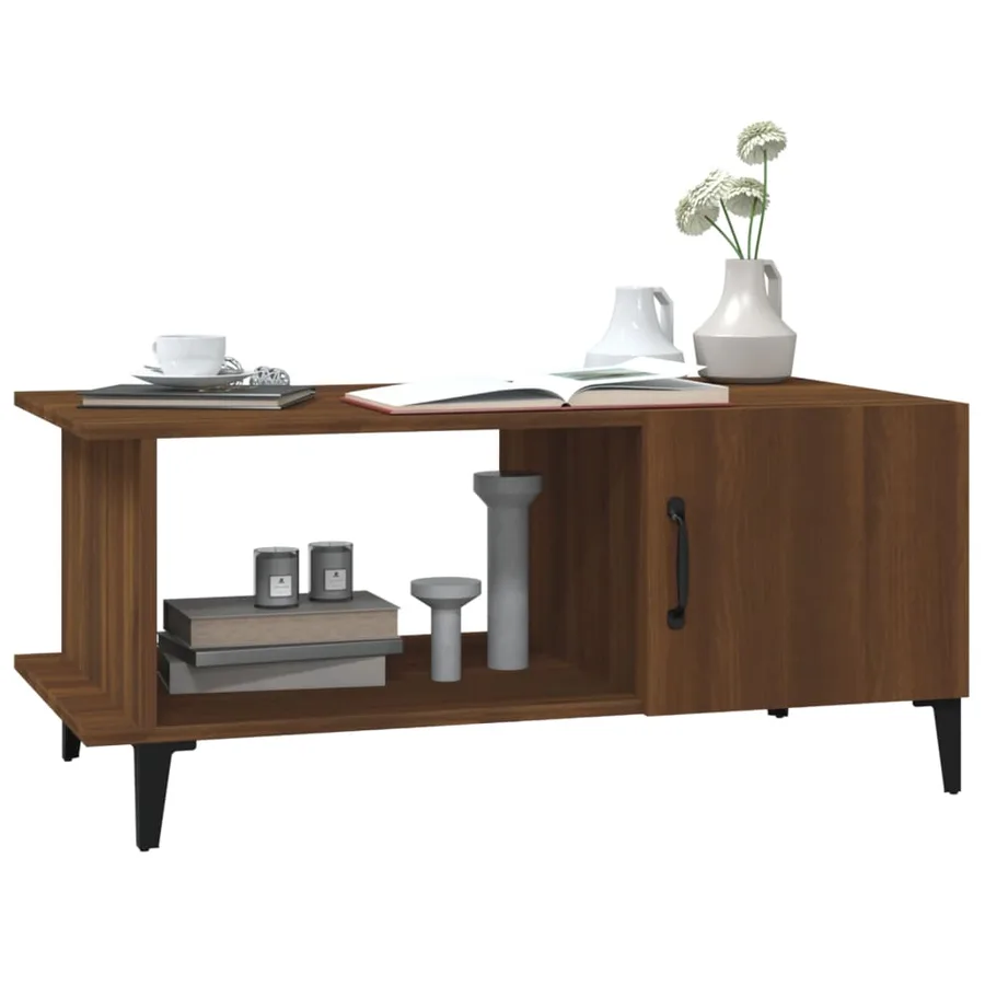 Table basse Chêne marron 90x50x40 cm Bois d'ingénierie - 6