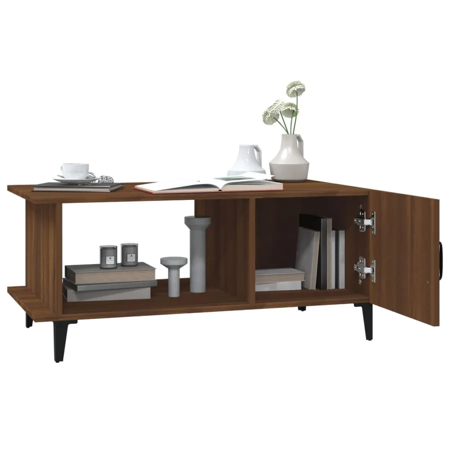 Table basse Chêne marron 90x50x40 cm Bois d'ingénierie - 7