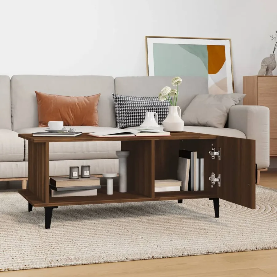 Table basse Chêne marron 90x50x40 cm Bois d'ingénierie - 8