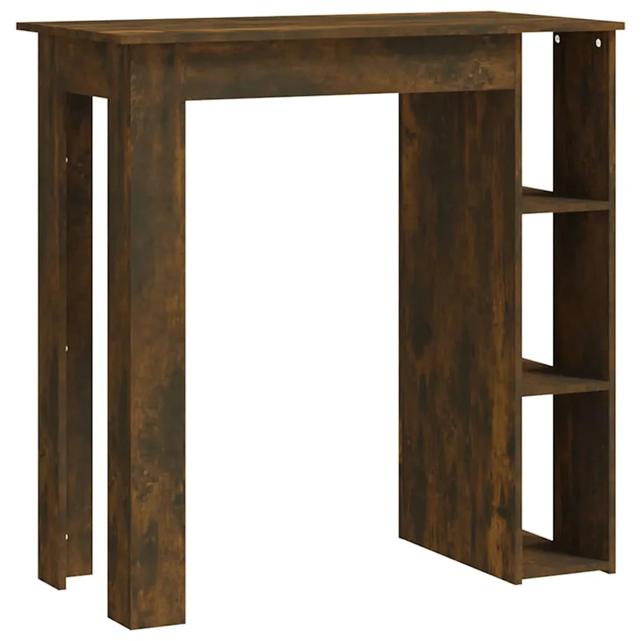 Table de bar avec étagère chêne fumé bois d'ingénierie - 2