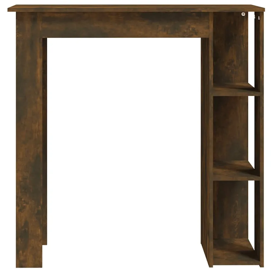 Table de bar avec étagère chêne fumé bois d'ingénierie - 3