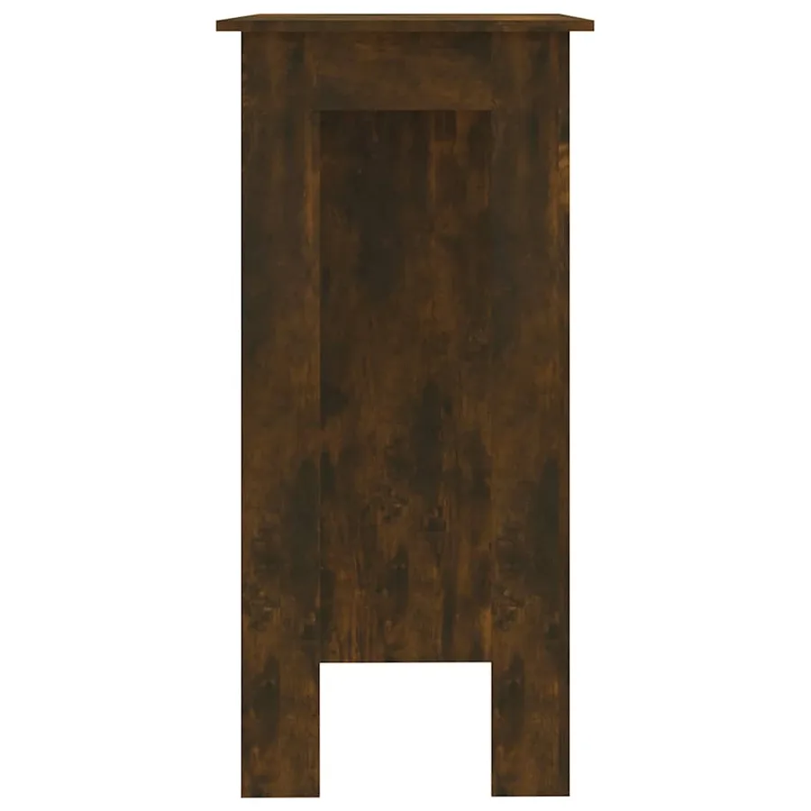 Table de bar avec étagère chêne fumé bois d'ingénierie - 4
