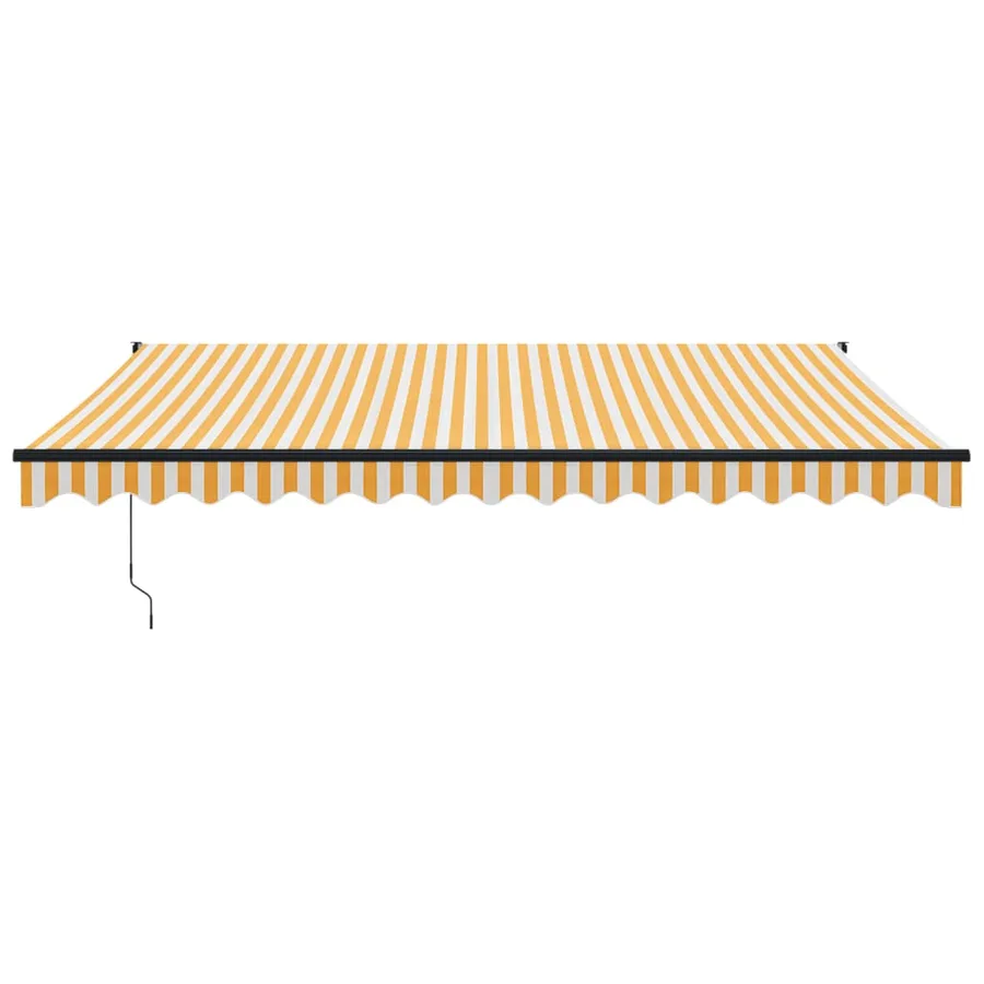 Auvent rétractable jaune et blanc 4,5x3 m tissu et aluminium - 3