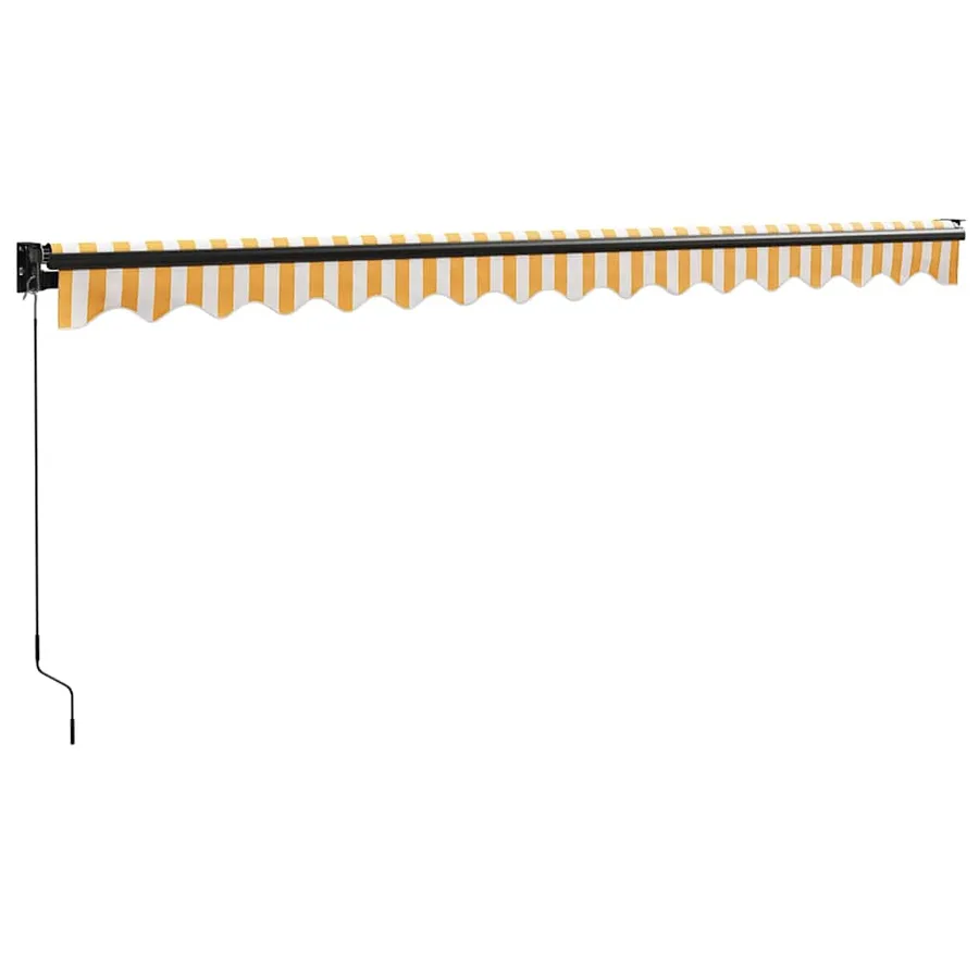 Auvent rétractable jaune et blanc 4,5x3 m tissu et aluminium - 6