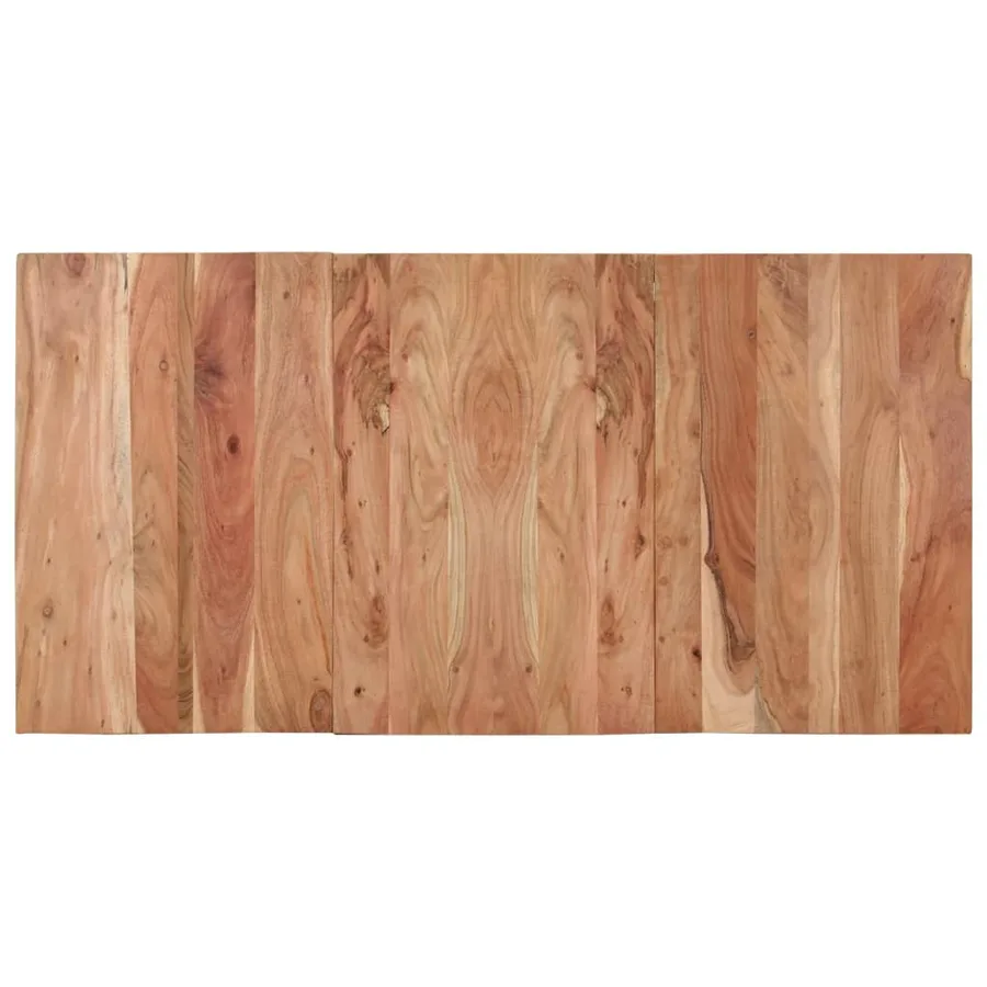 Table à dîner noir 140x70x76 cm bois d'acacia solide - 4