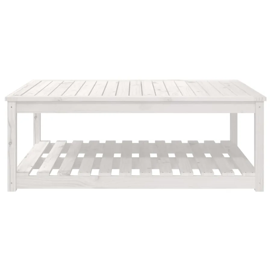 Table de jardin blanc 121x82,5x45 cm bois massif de pin - 5