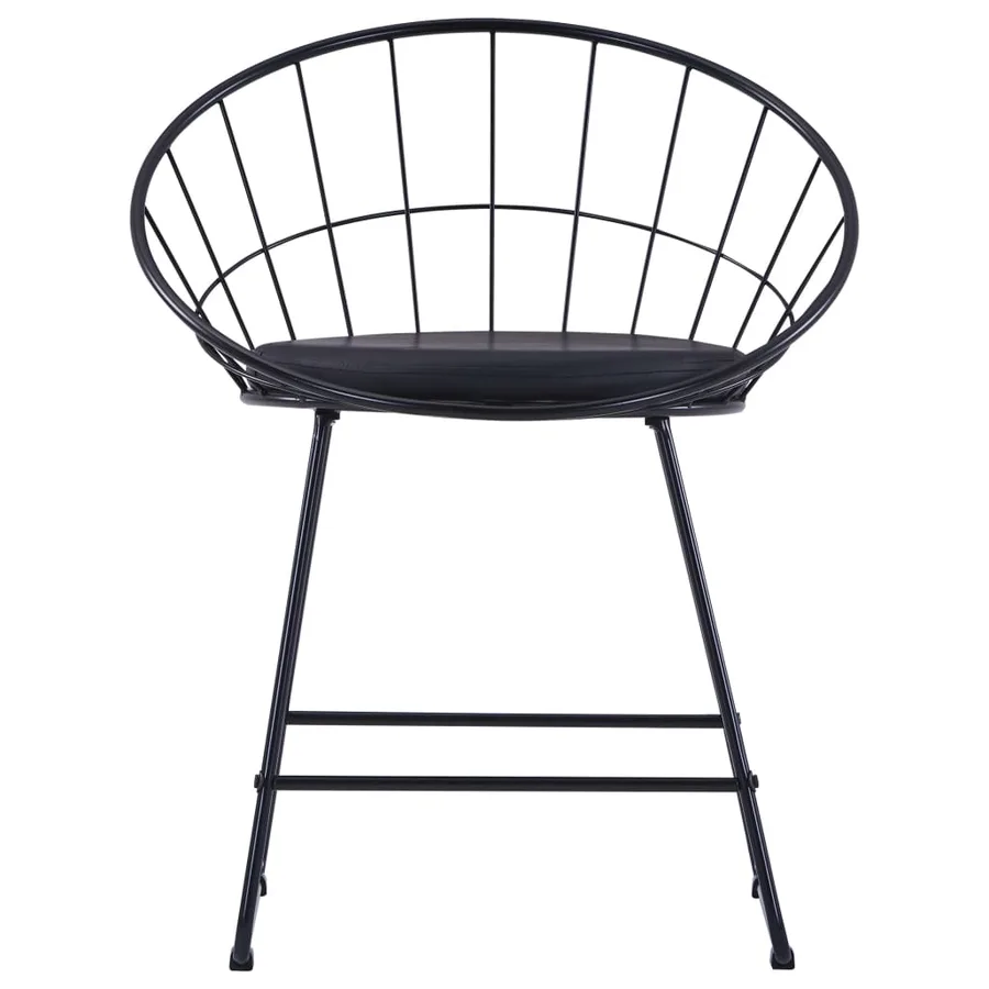Chaises à manger similicuir lot de 4 noir acier - 2