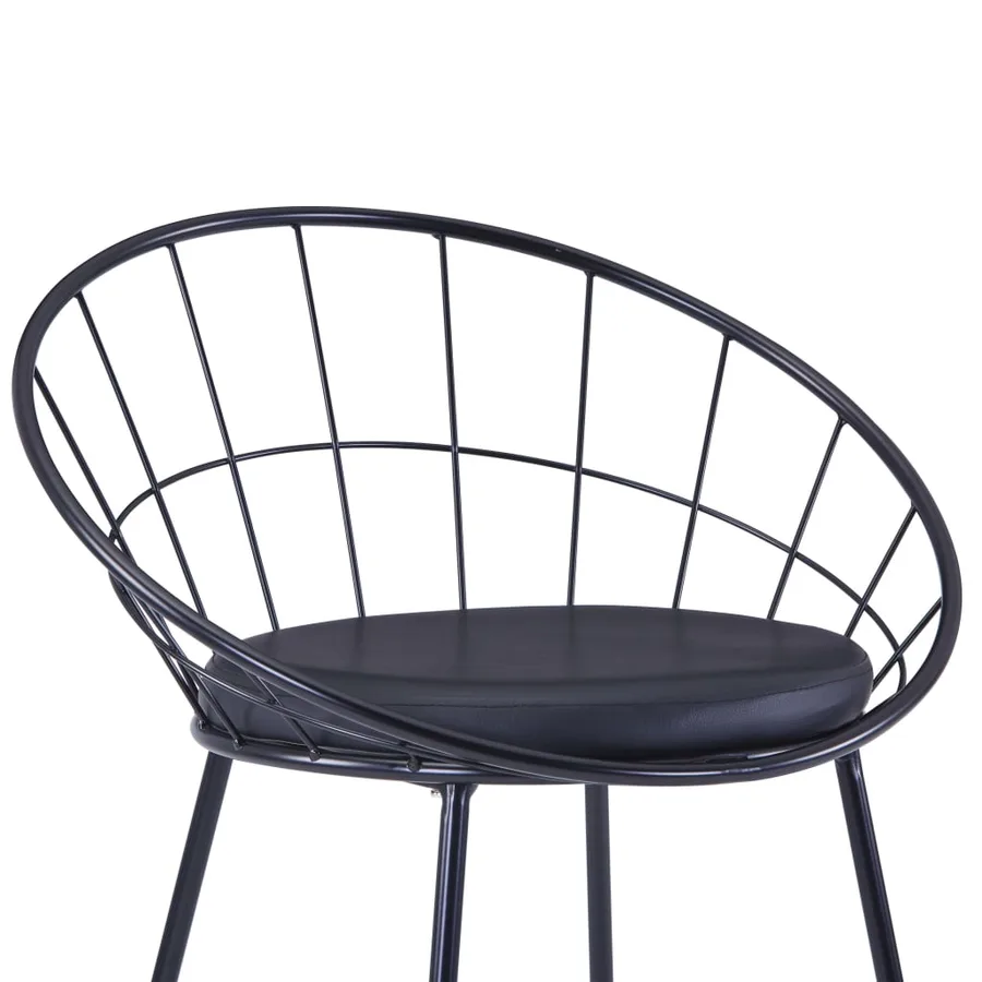 Chaises à manger similicuir lot de 4 noir acier - 6