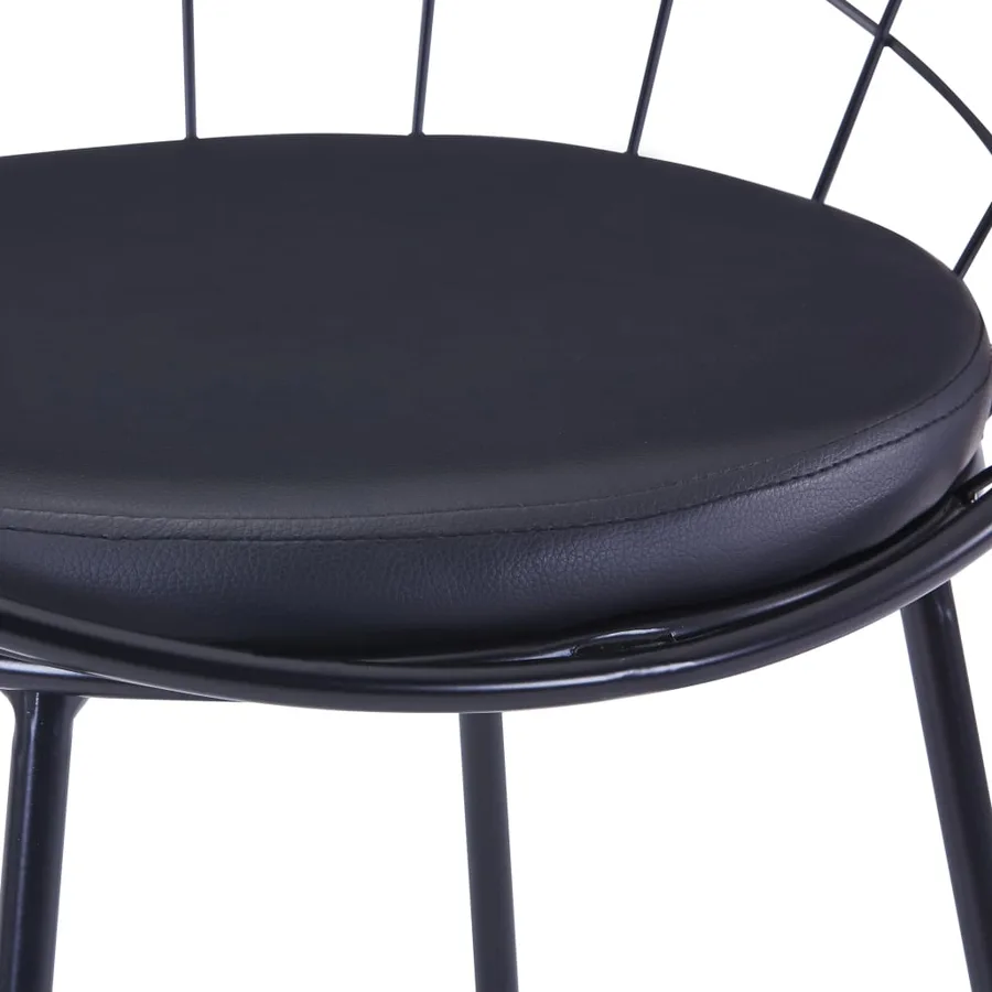 Chaises à manger similicuir lot de 4 noir acier - 7