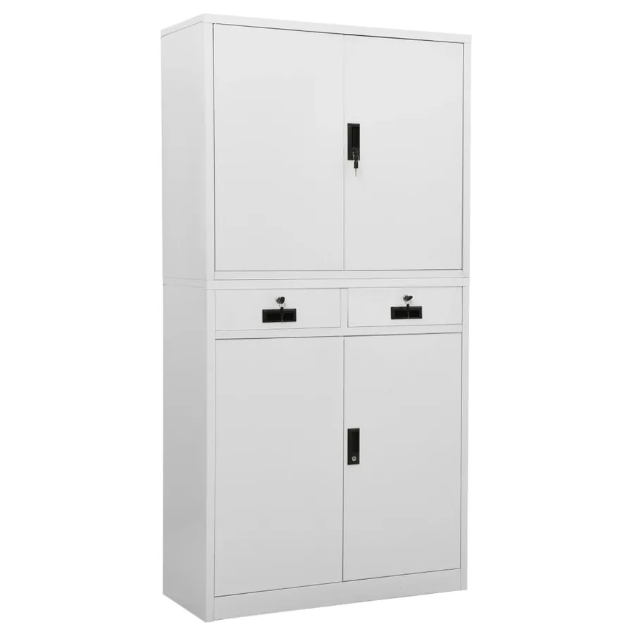 Armoire de bureau Gris clair 90x40x180 cm Acier