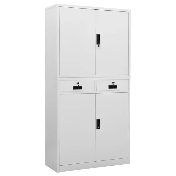 Armoire de bureau Gris clair 90x40x180 cm Acier
