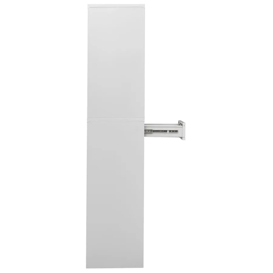 Armoire de bureau Gris clair 90x40x180 cm Acier - 4