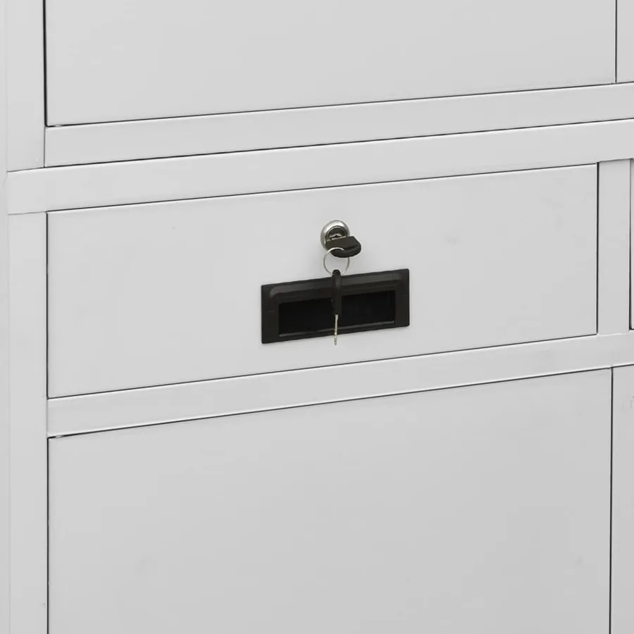 Armoire de bureau Gris clair 90x40x180 cm Acier - 7