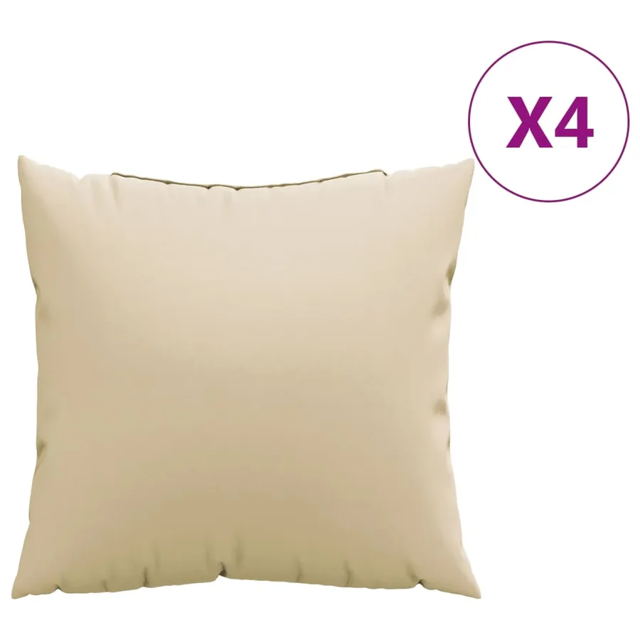 Coussins de canapé lot de 4 beige 40x40 cm tissu - 2