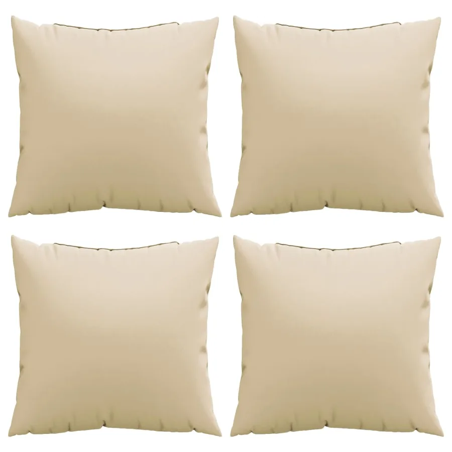Coussins de canapé lot de 4 beige 40x40 cm tissu - 4
