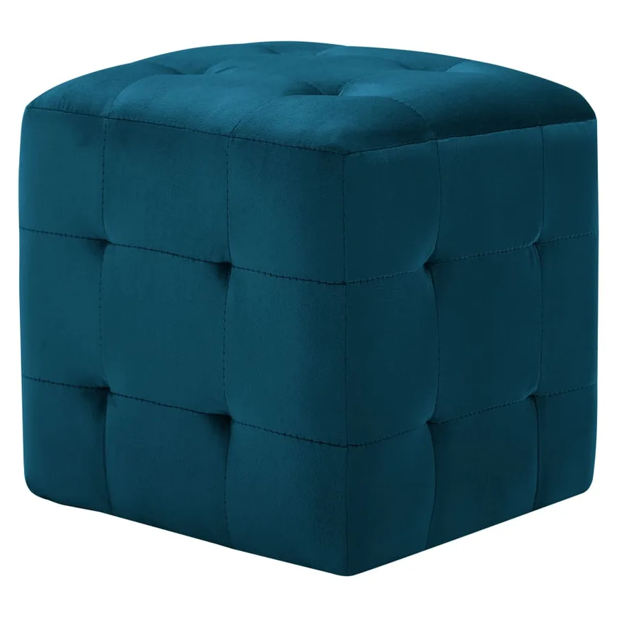2 pcs Tables de chevet Bleu 30x30x30 cm Tissu velours - 2