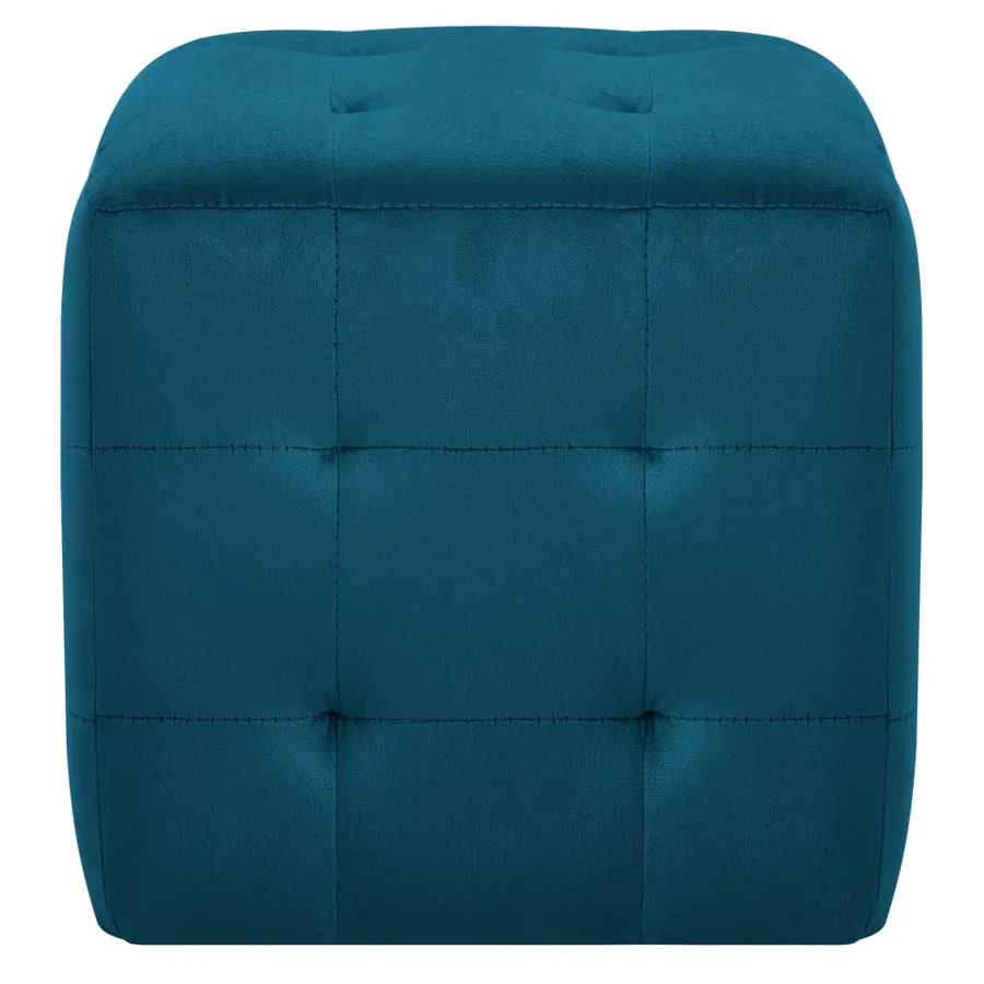 2 pcs Tables de chevet Bleu 30x30x30 cm Tissu velours - 3
