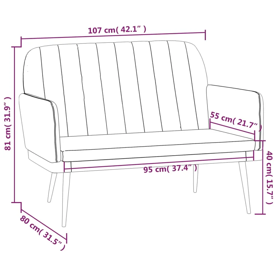 Banc Cappuccino 107x80x81 cm Similicuir - 8