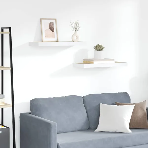 Étagères flottantes 2 pcs chêne et blanc 60x23,5x3,8 cm MDF