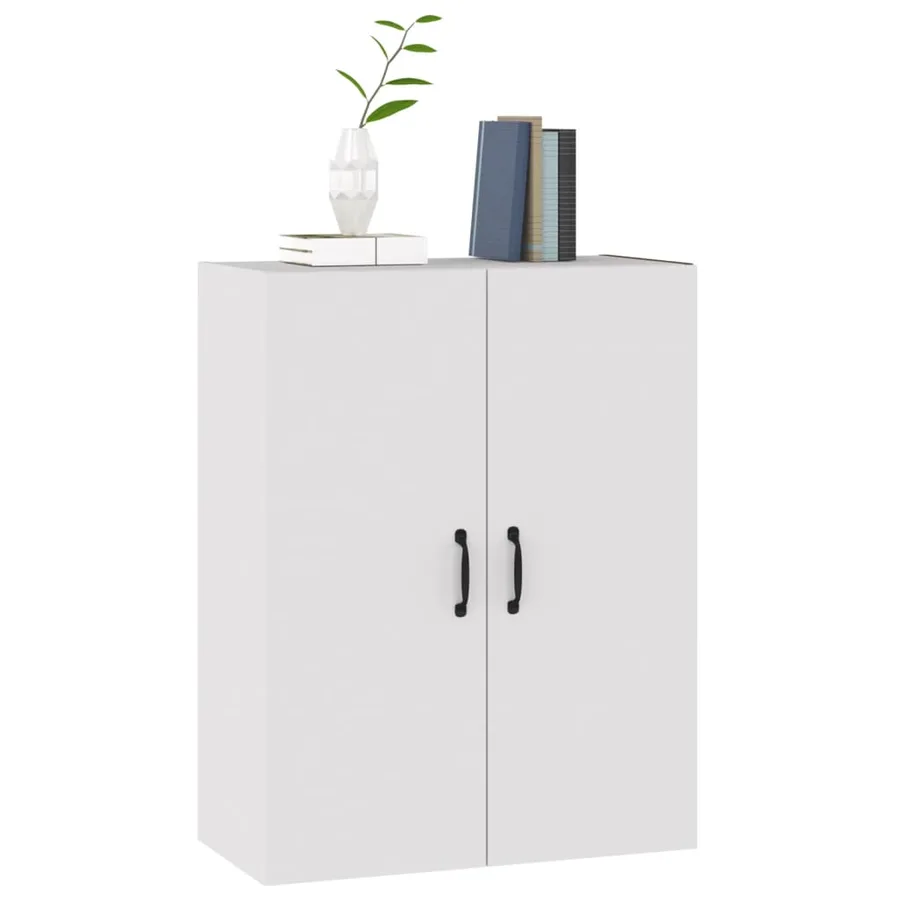 Armoire suspendue Blanc 69,5x34x90 cm Bois d'ingénierie - 4
