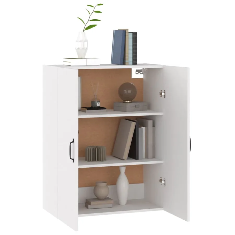 Armoire suspendue Blanc 69,5x34x90 cm Bois d'ingénierie - 5