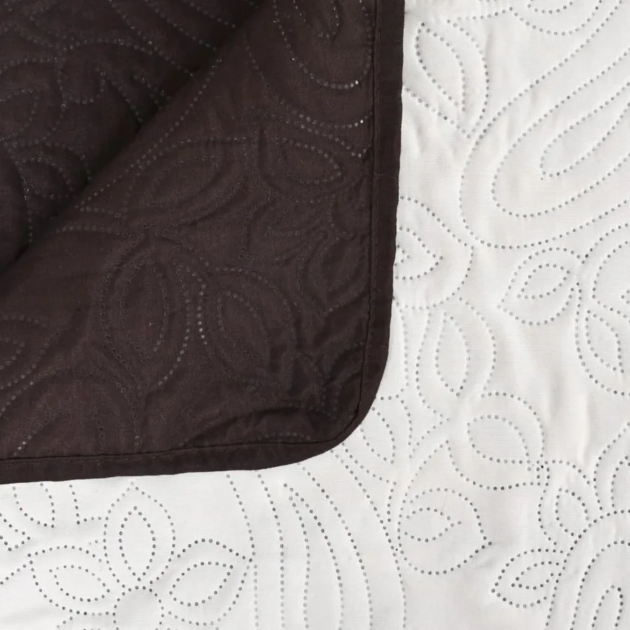 Couvre-lit à double face matelassé 220 x 240 cm Crème et marron - 4