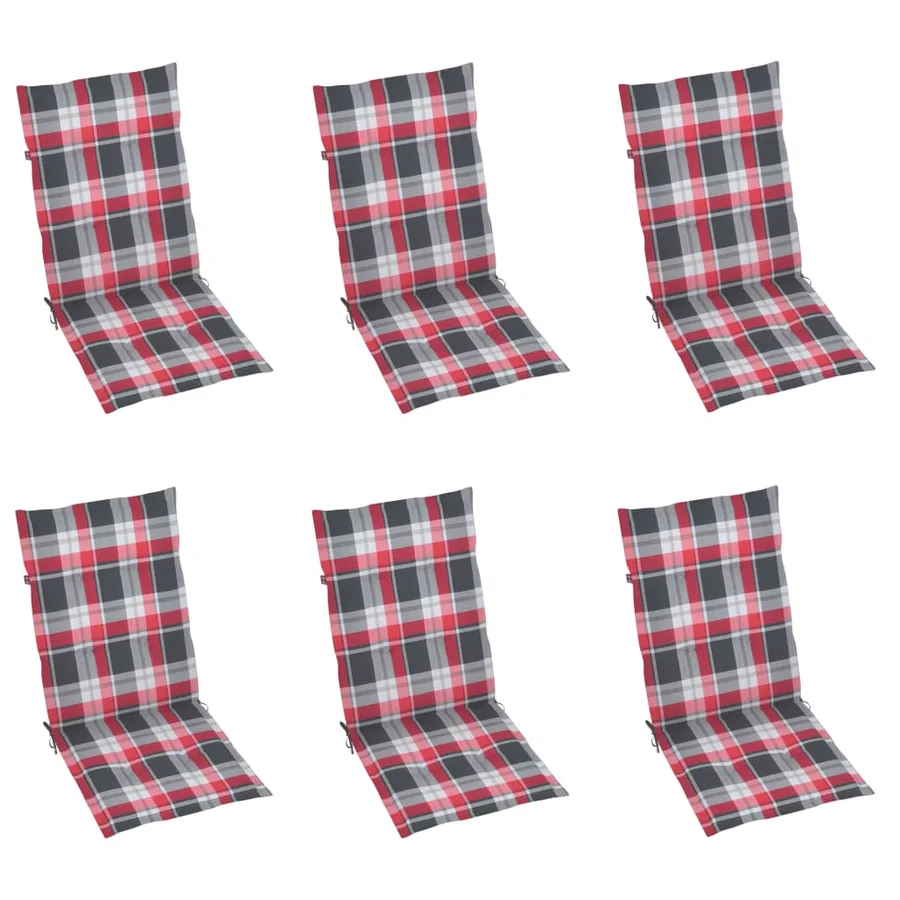Chaises pliables de jardin lot de 6 avec coussins Bois d'acacia - 6