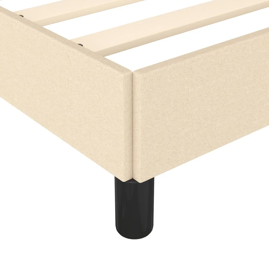 Cadre de lit sans matelas crème 140x190 cm tissu - 7
