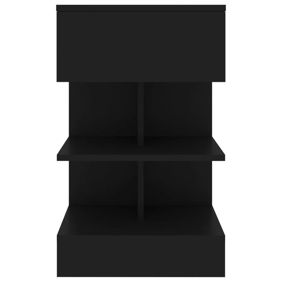 Table de chevet Noir 40x35x65 cm Bois d’ingénierie - 4