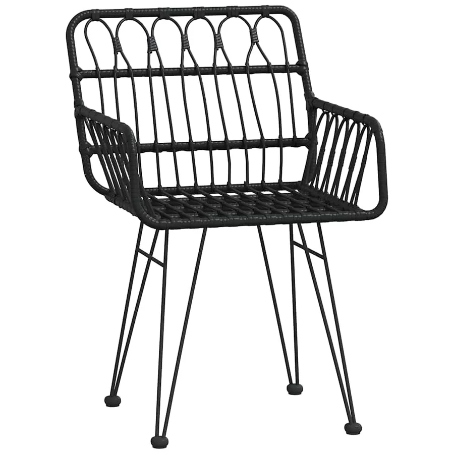 Ensemble à manger de jardin 7 pcs Noir Résine tressée - 5