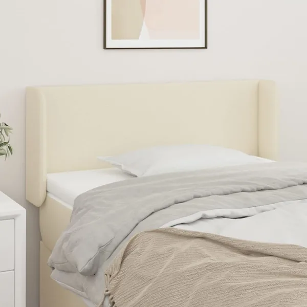 Tête de lit avec oreilles Crème 103x16x78/88 cm Similicuir