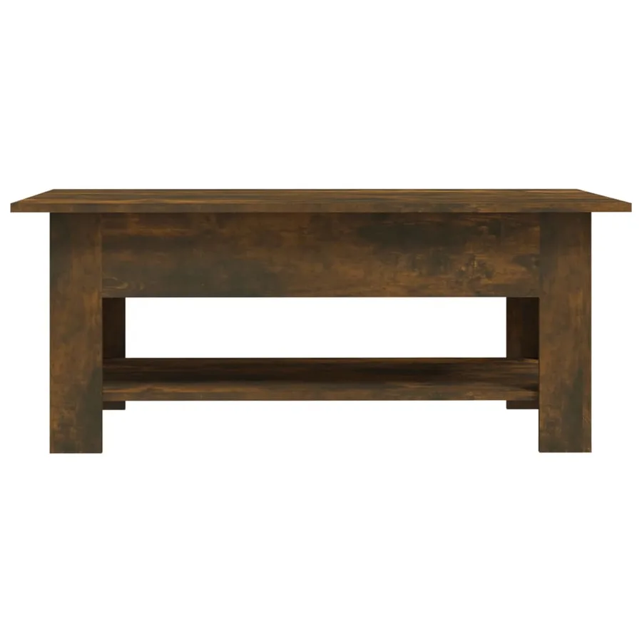 Table basse chêne fumé 102x55x42 cm bois d'ingénierie - 4