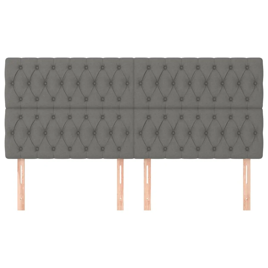 Tête de lit Gris foncé 180 x 7 x 118/128 cm Tissu - 3
