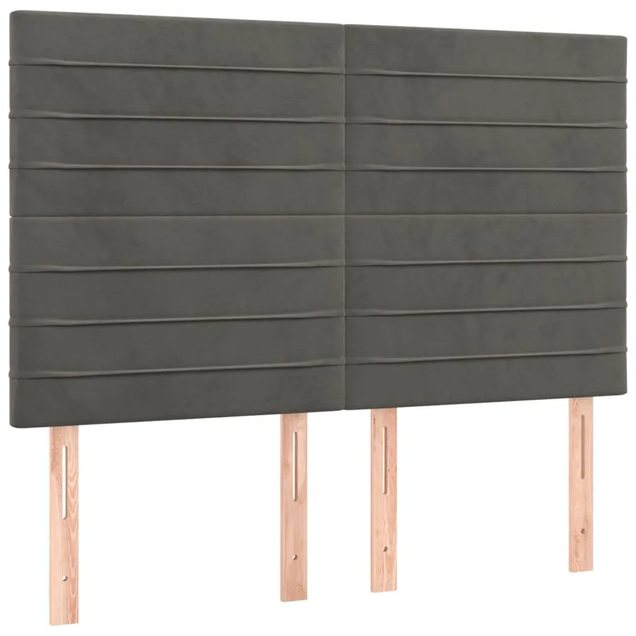 Tête de lit à LED Gris foncé 144x5x118/128 cm Velours - 4